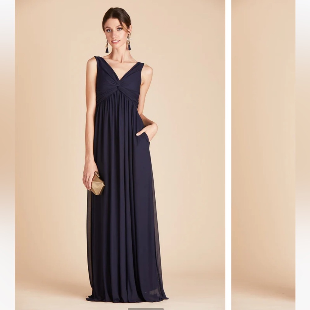 Navy blue maternity bridesmaid dress long